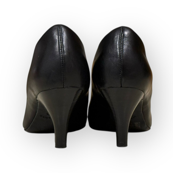 Clark’s Indigo Wessex Eider Black Leather Peep Toe Pump Shoes 6M - Picture 7 of 11